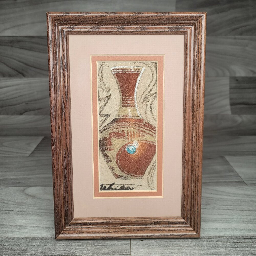 Navajo Sand Painting Michael Watchman Signed Framed